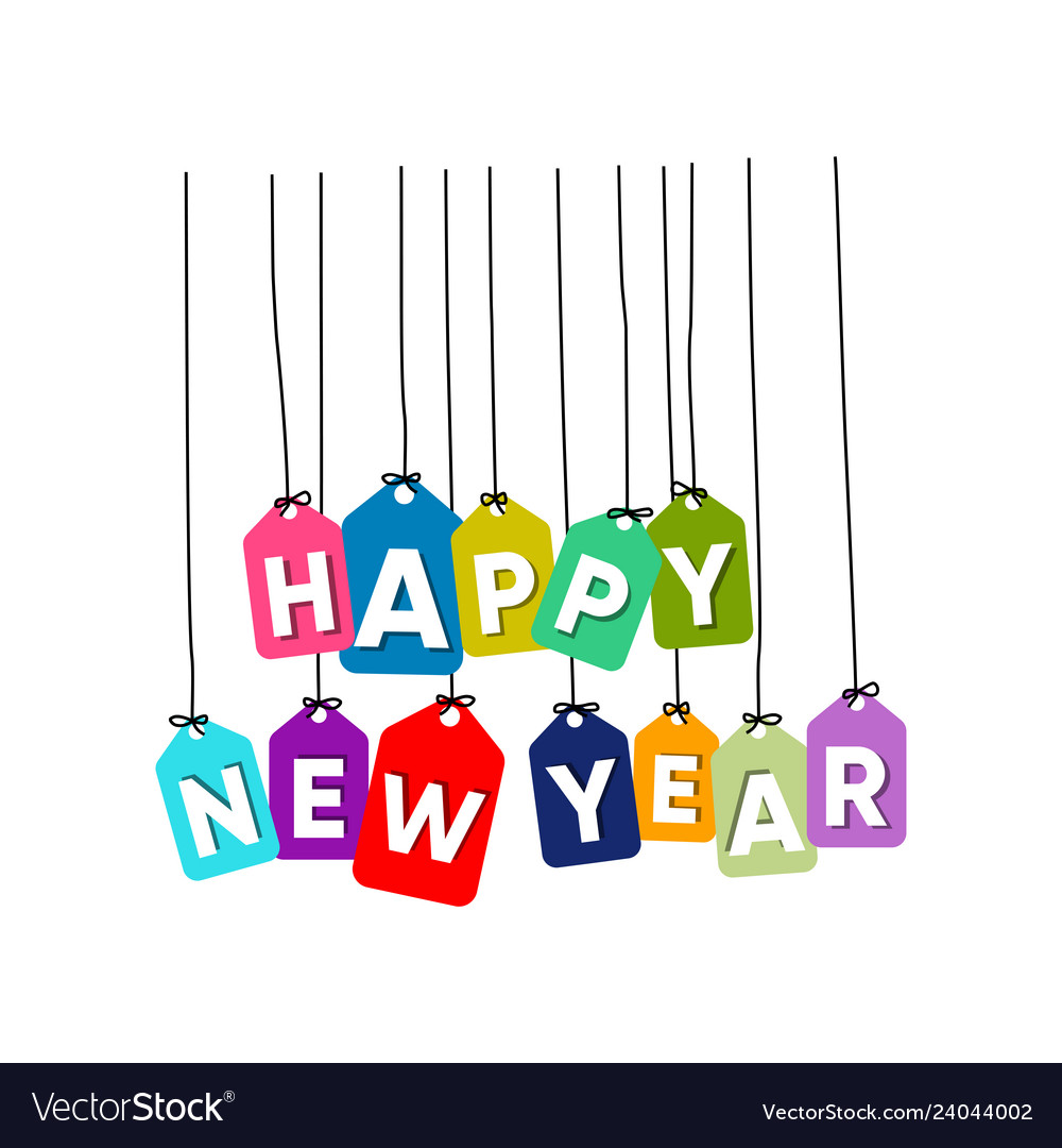 Happy New Year Word Royalty Free Vector Image VectorStock