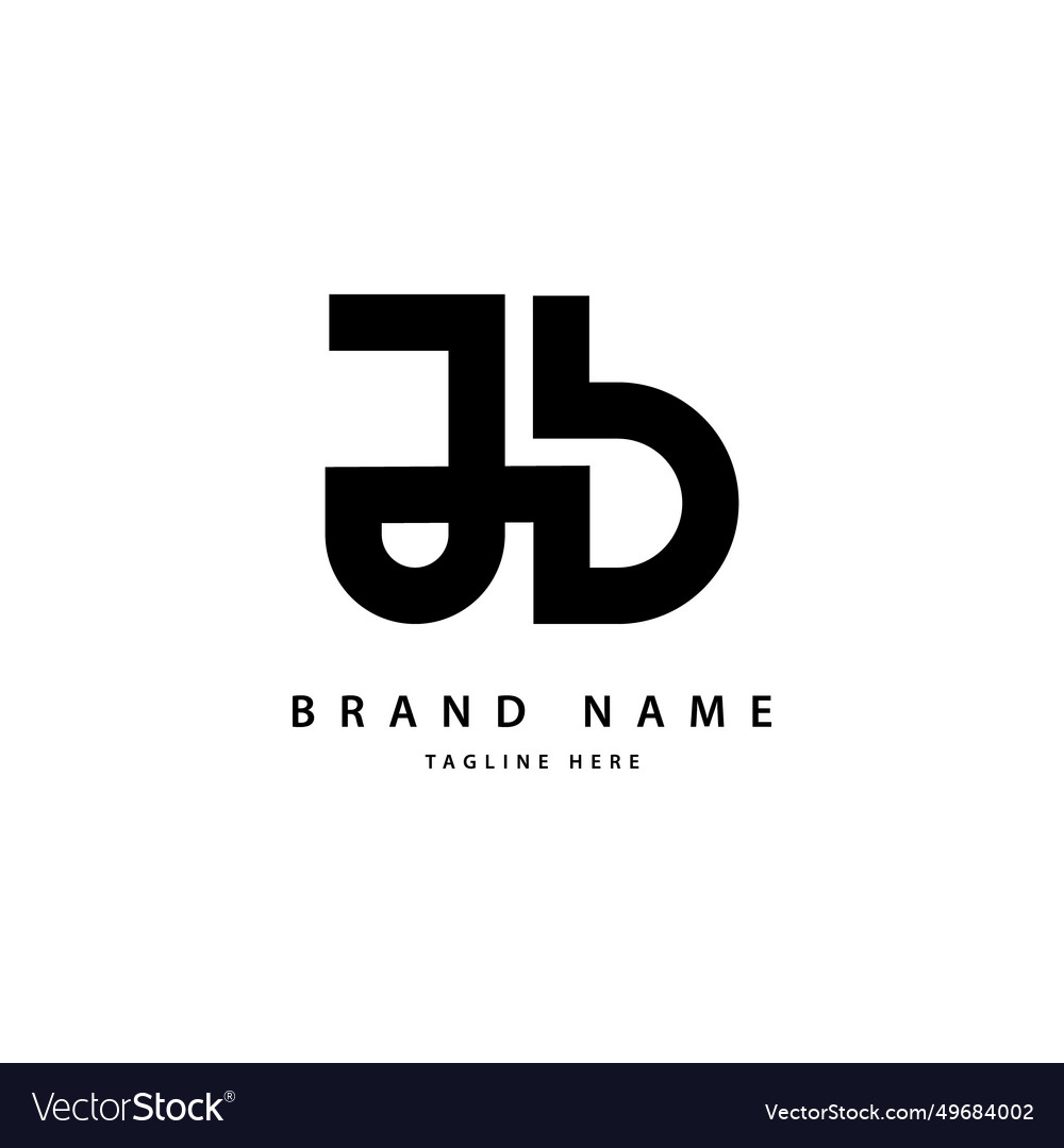 Jb logo design alphabet template style Royalty Free Vector