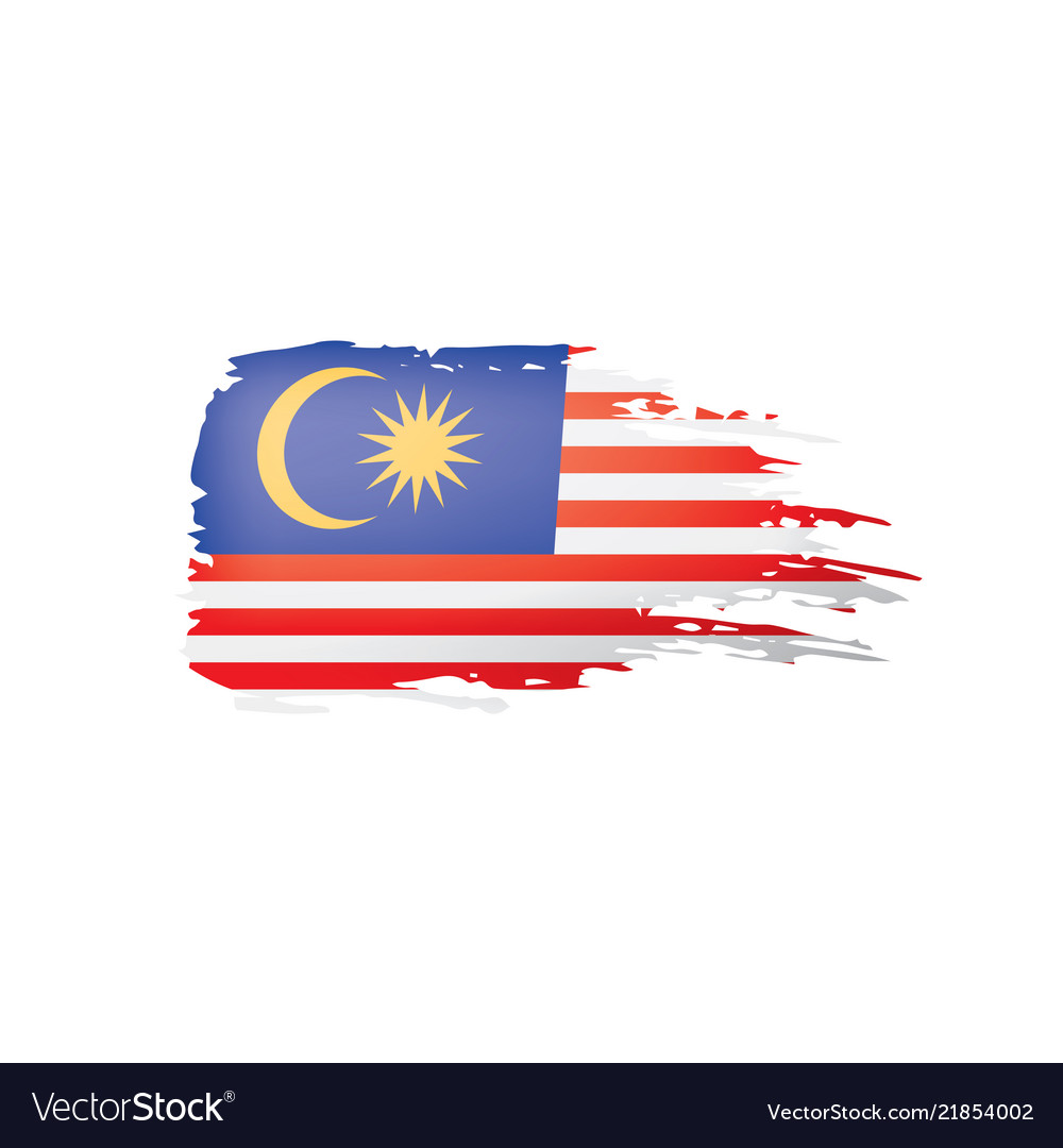 Malaysia flag on a white Royalty Free Vector Image