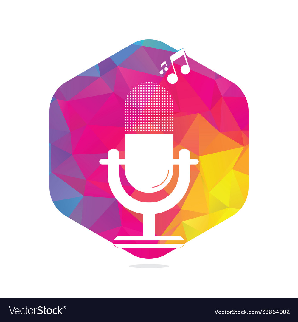 Microphone podcast logo design