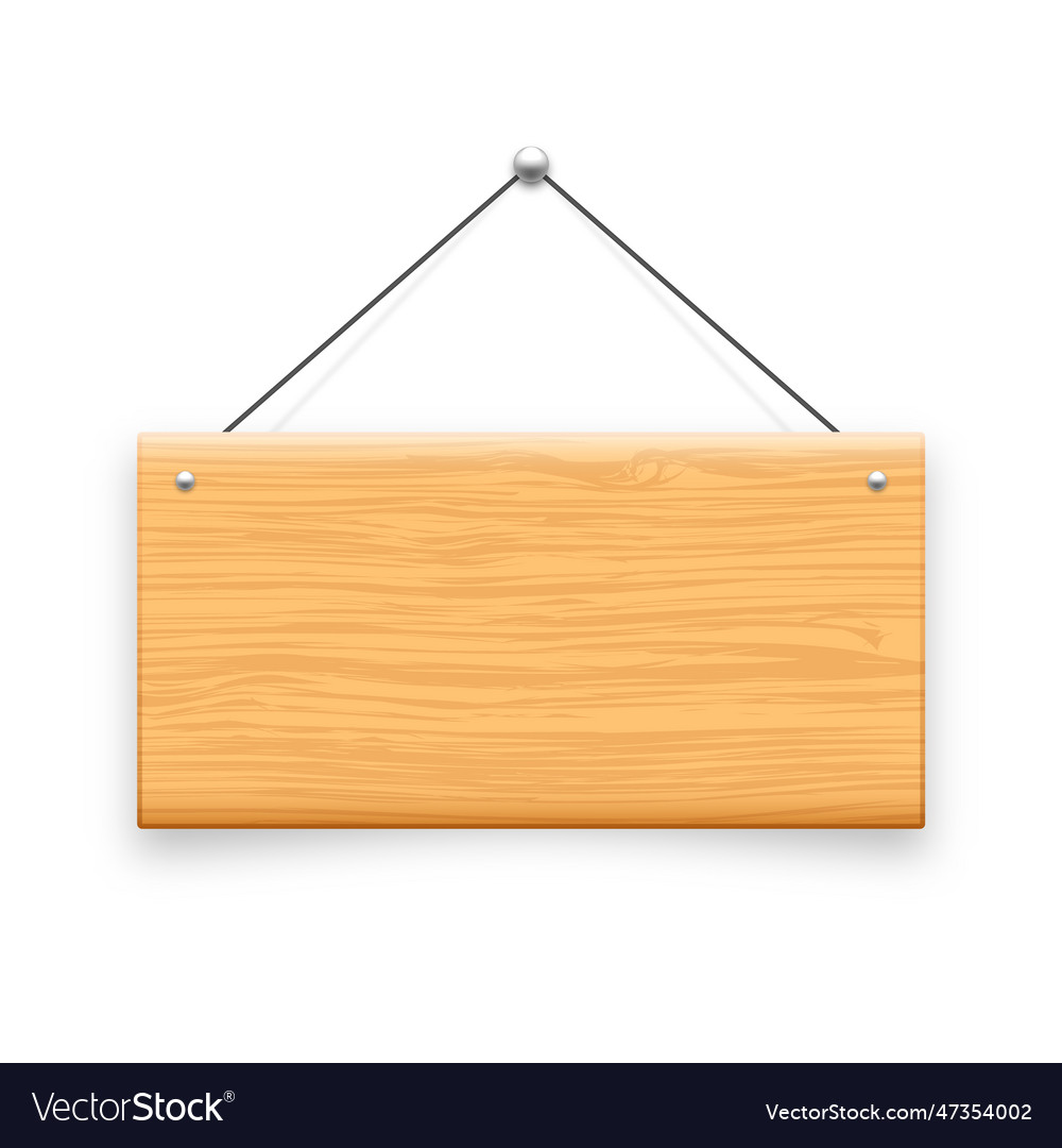 Wooden hanging signboard made of wood door sign Vector Image