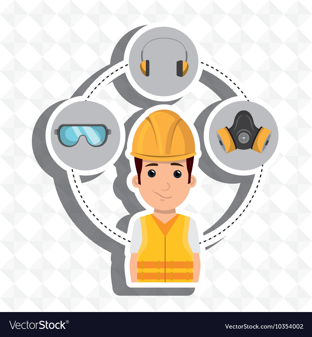 Worker equipment protection tool Royalty Free Vector Image