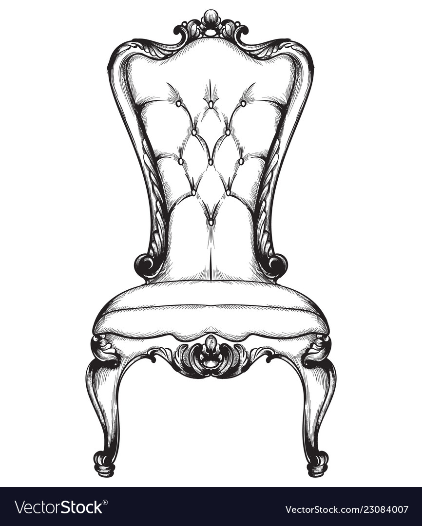 Baroque luxury chair royal style decotations Vector Image