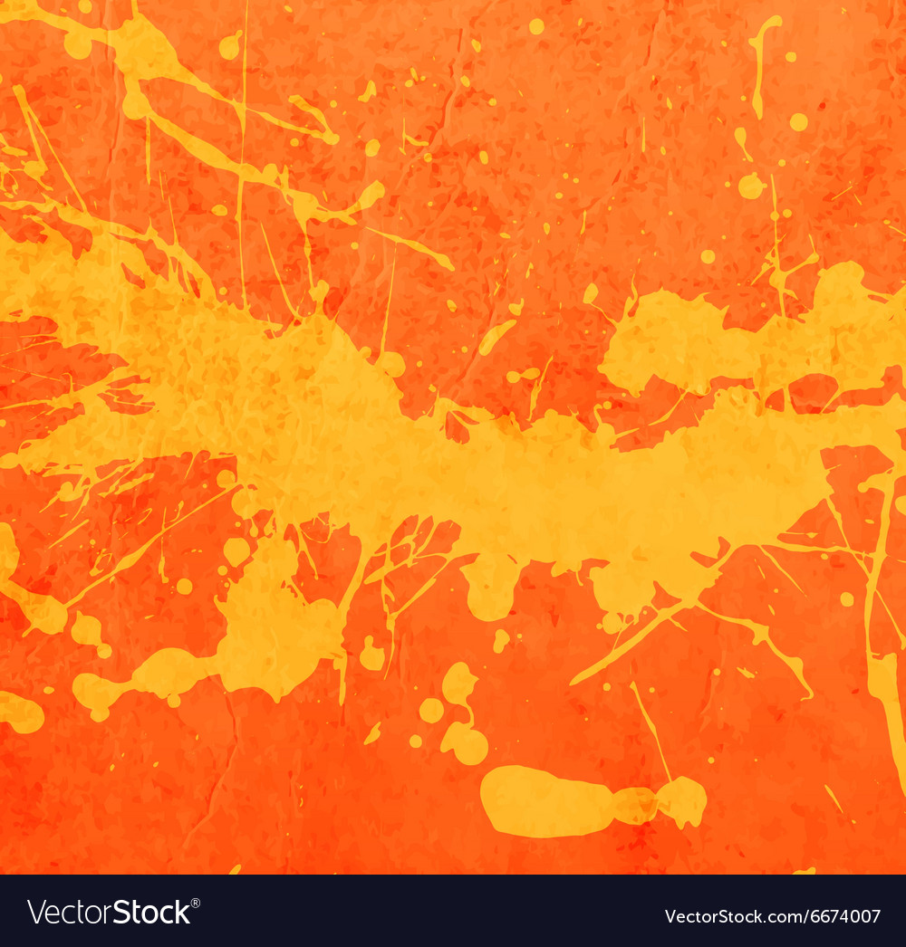 Bright orange paint splash background Royalty Free Vector