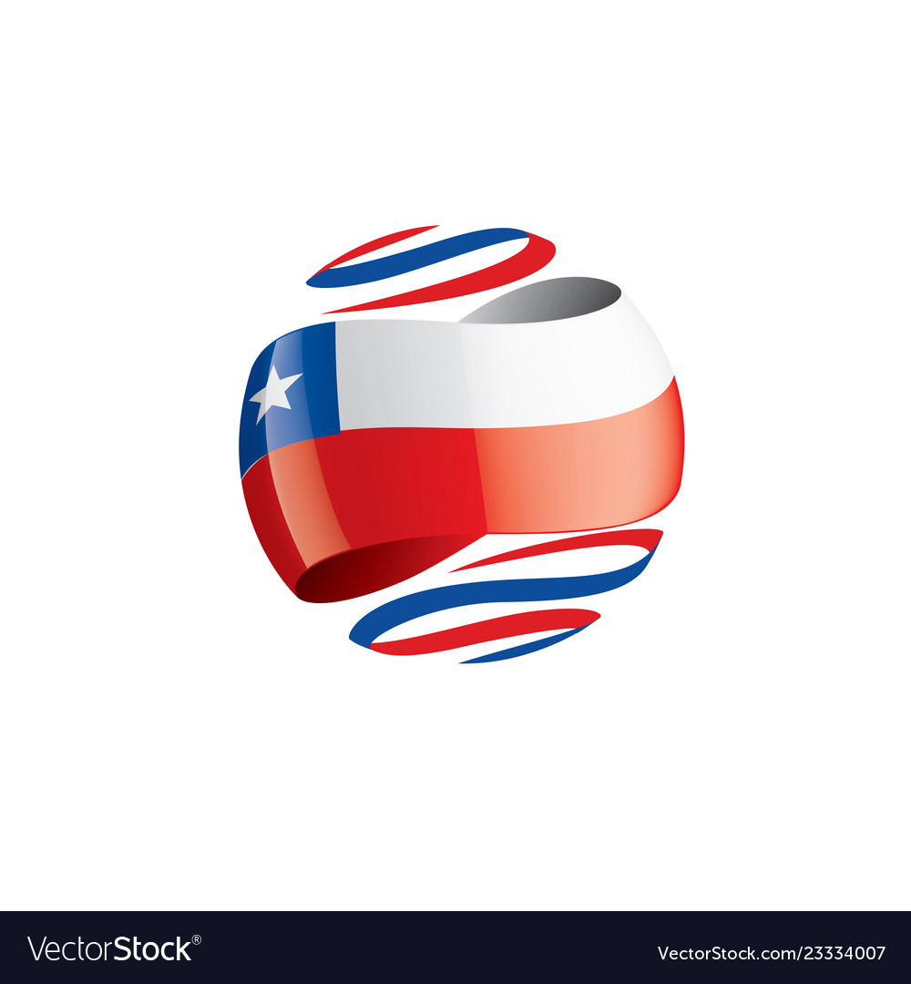 Chile flag on a white