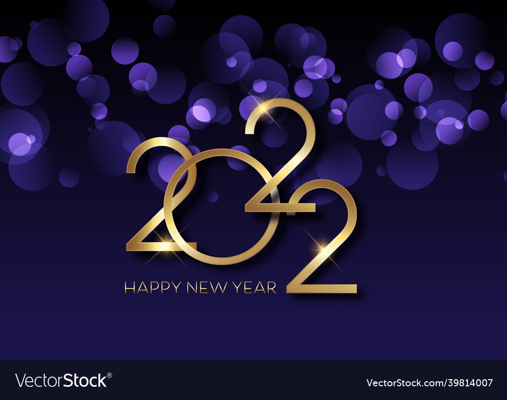 Happy new year background with bokeh lights Vector Image