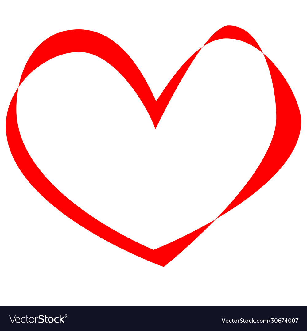 Heart line imitation moebius strip Royalty Free Vector Image