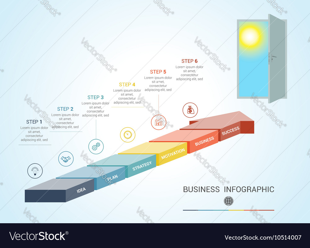 Infographics numbered for 6 positions Royalty Free Vector