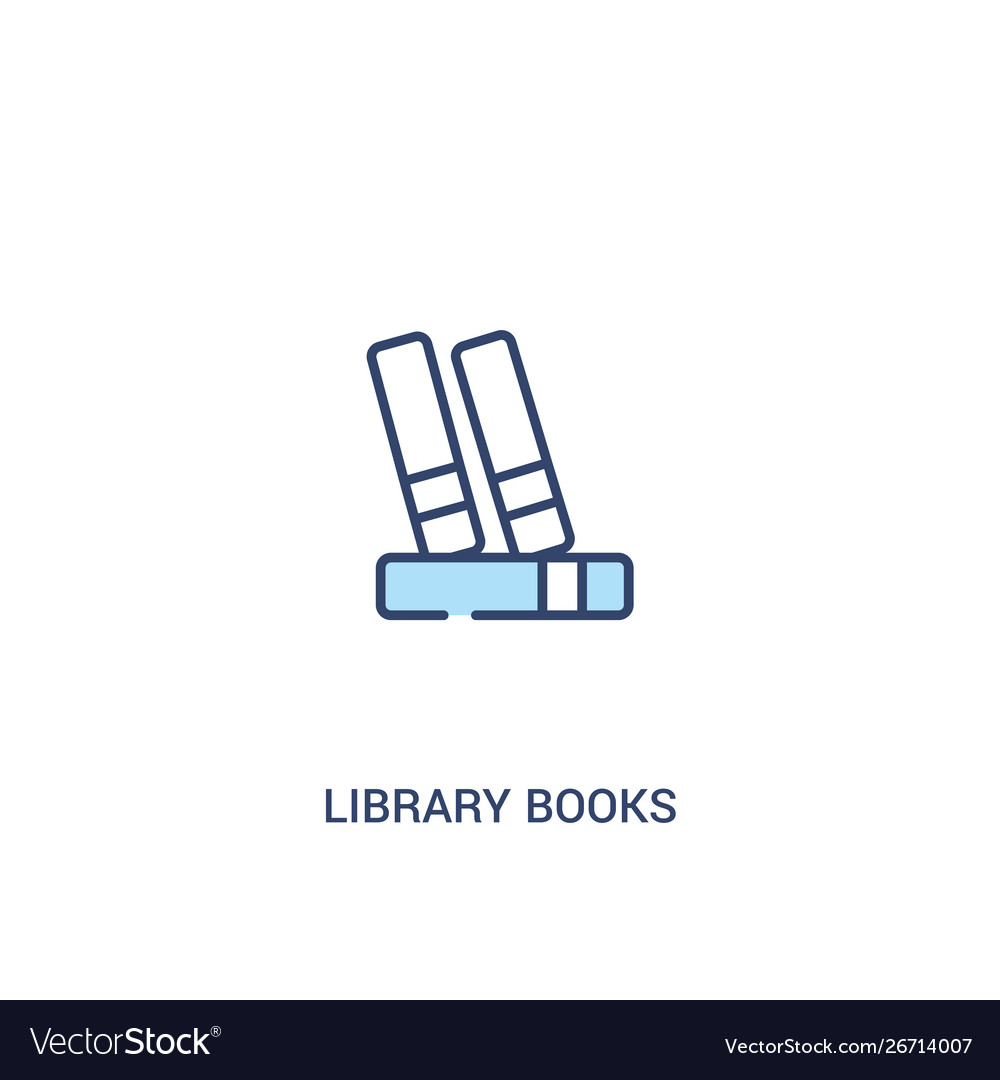 Library books concept 2 colored icon simple line Vector Image