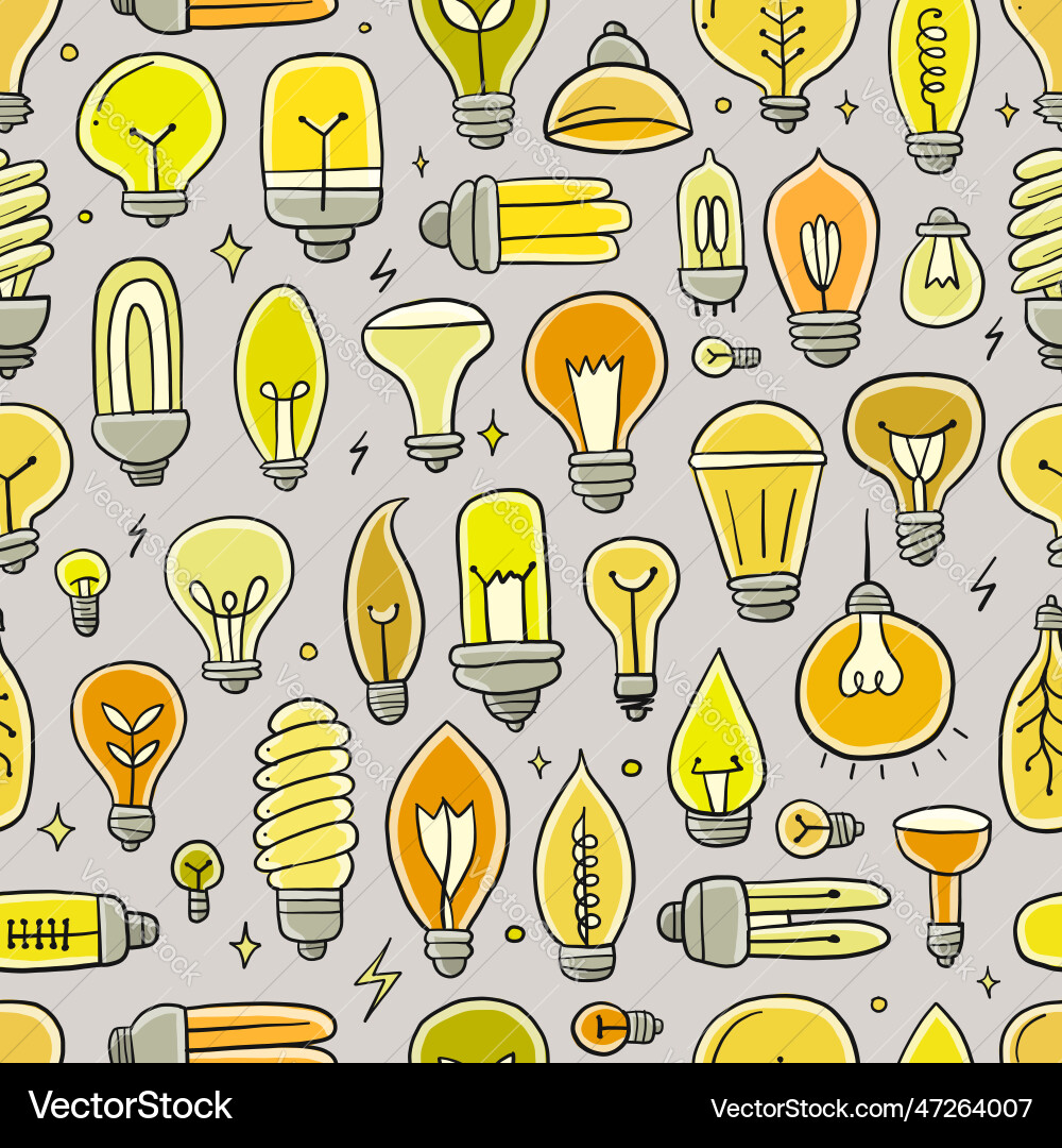 Light bulbs collection ecology concept art Vector Image