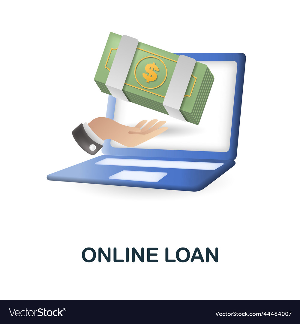 Online loan icon 3d from fintech industry Vector Image