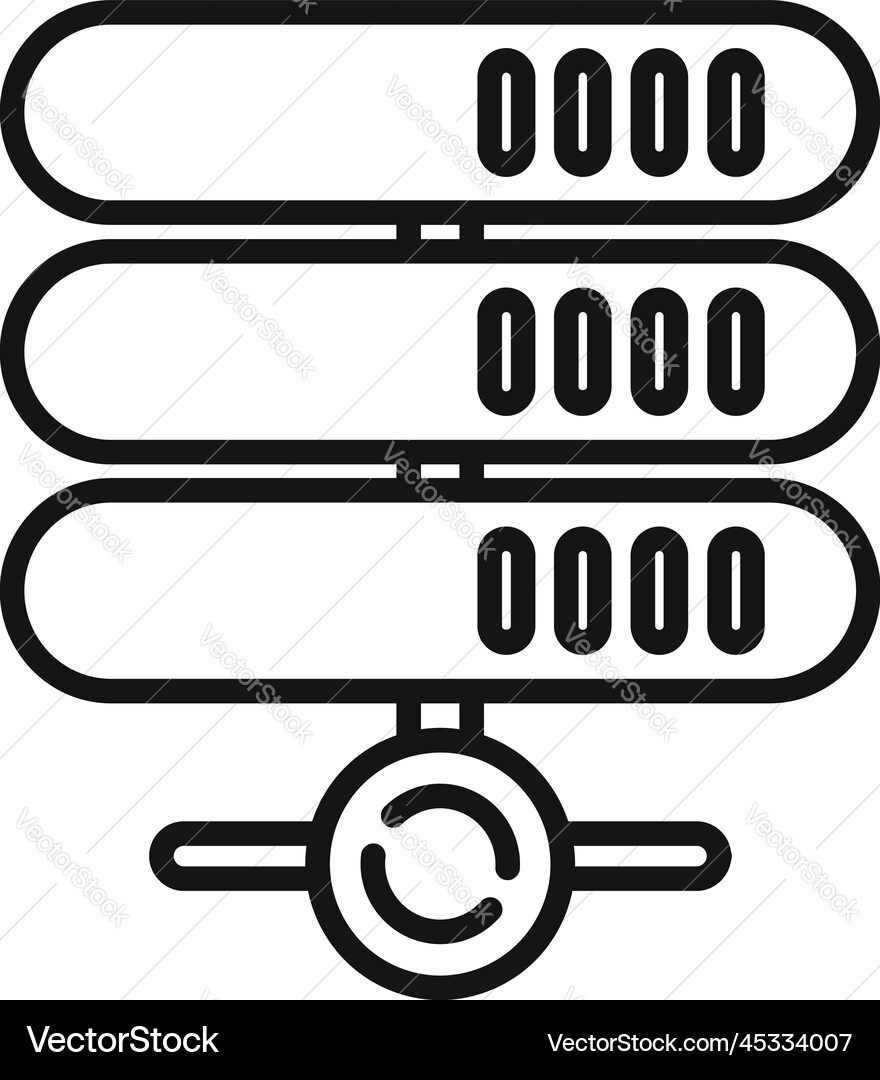 Server file icon outline data cloud Royalty Free Vector