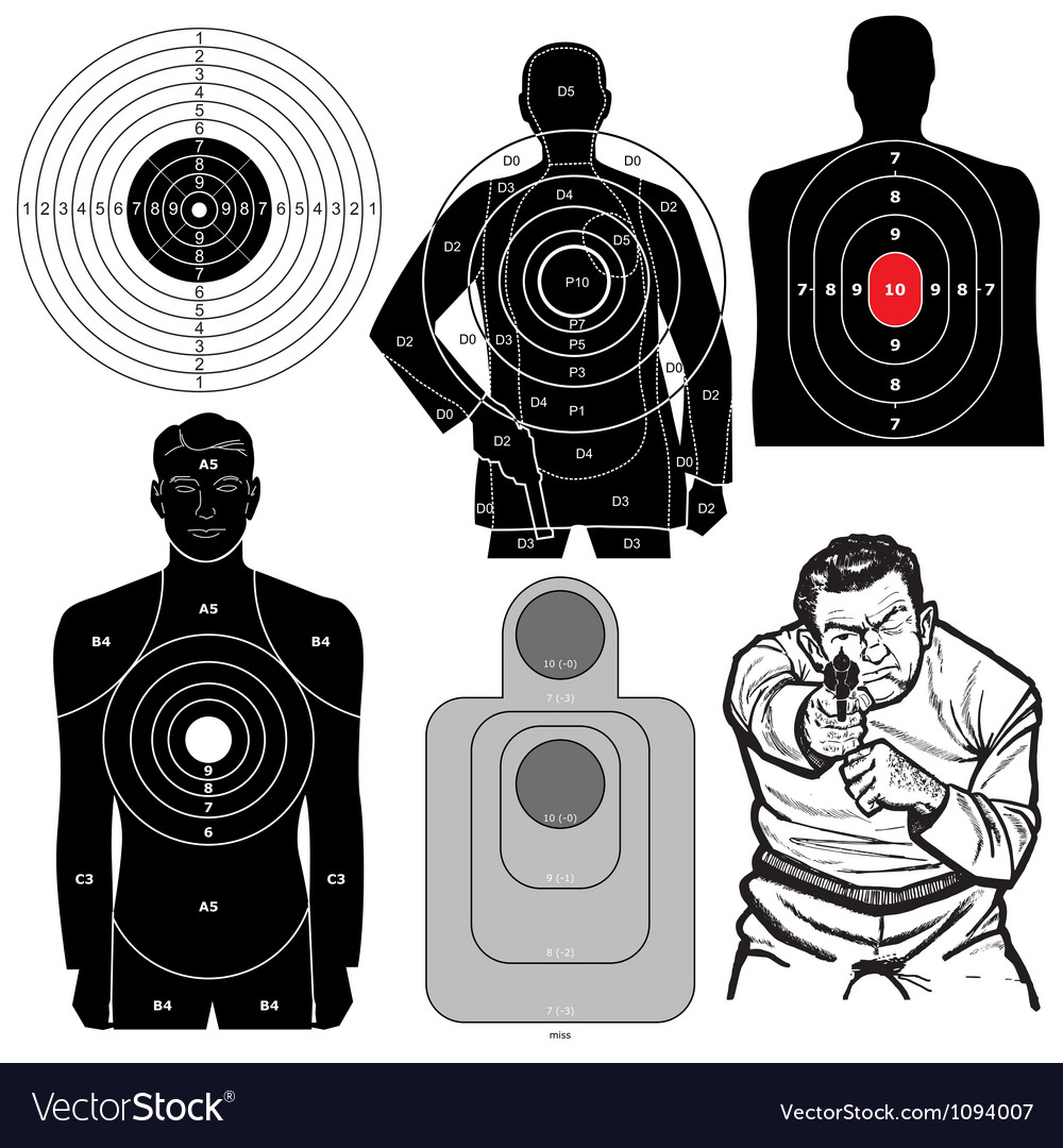 set of 6 shooting targets royalty free vector image