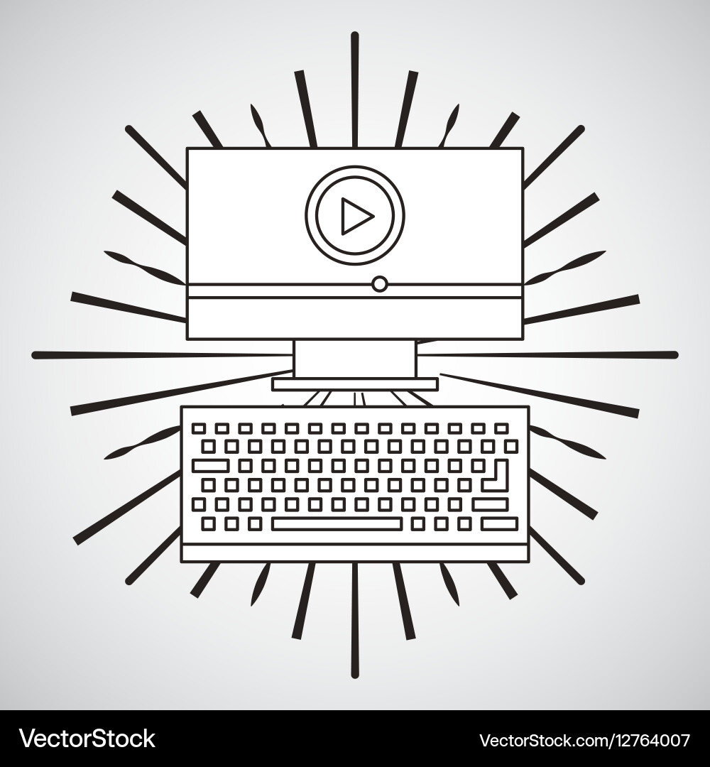 Video player flat icon Royalty Free Vector Image