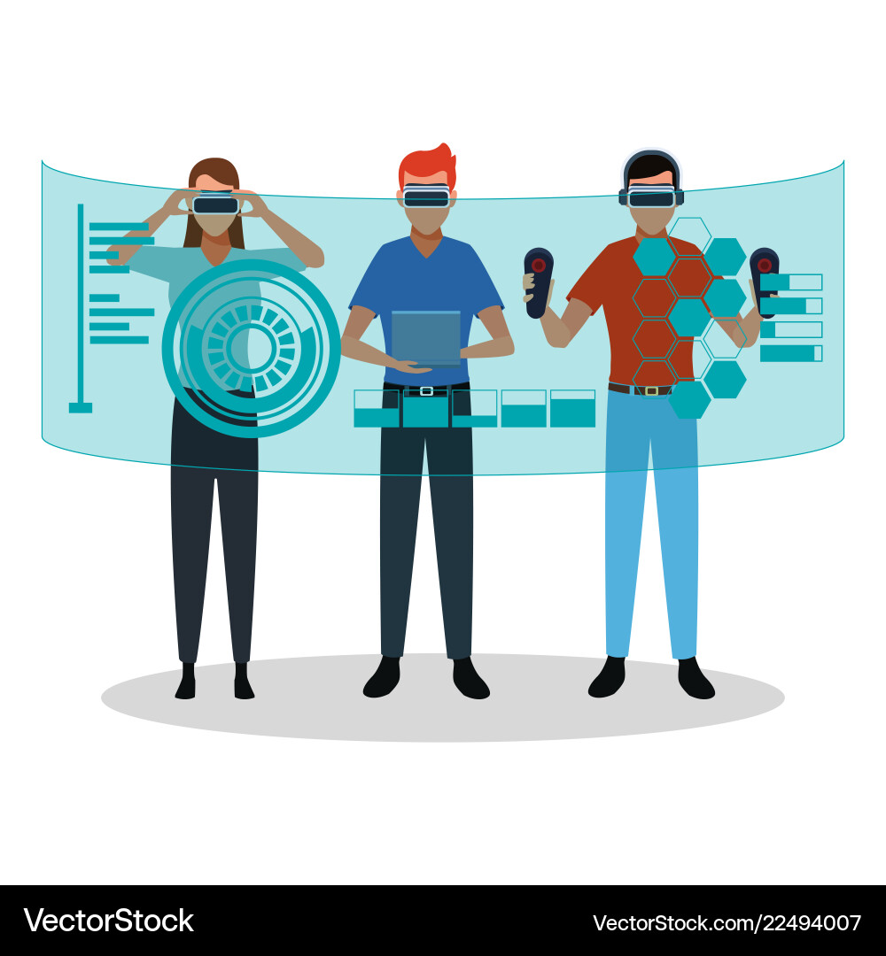 Virtual reality technology Royalty Free Vector Image
