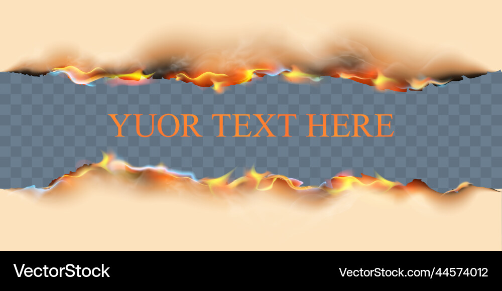 Burnt paper realistic set with isolated upper Vector Image