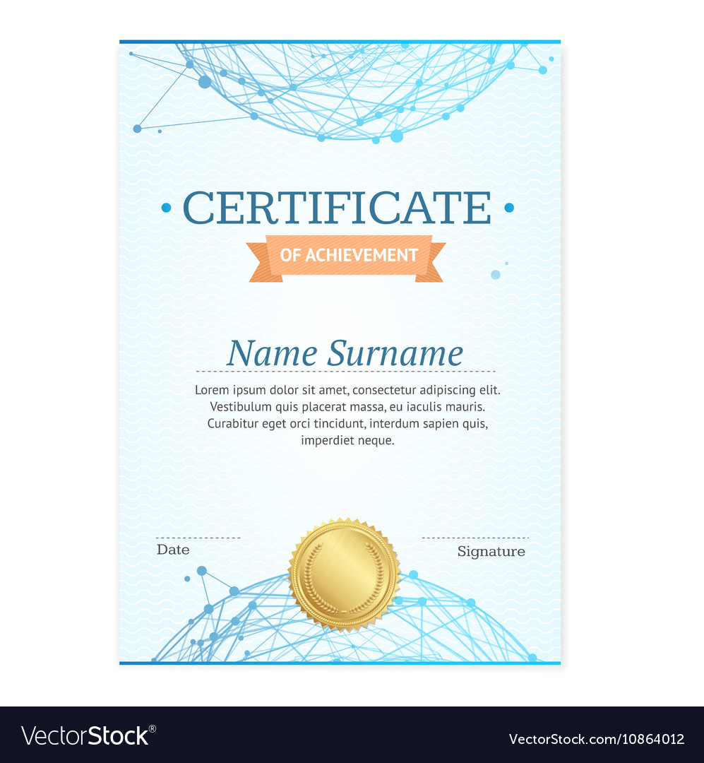 Certificate vertical template Royalty Free Vector Image