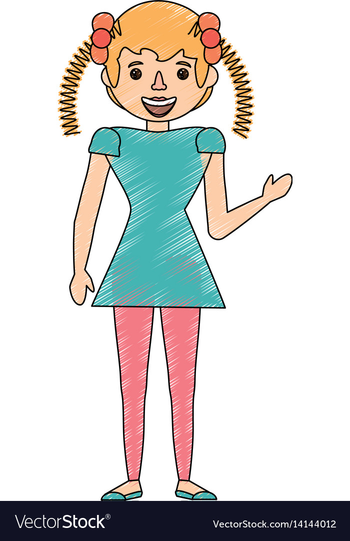 Drawing Girl Kid Image Royalty Free Vector Image