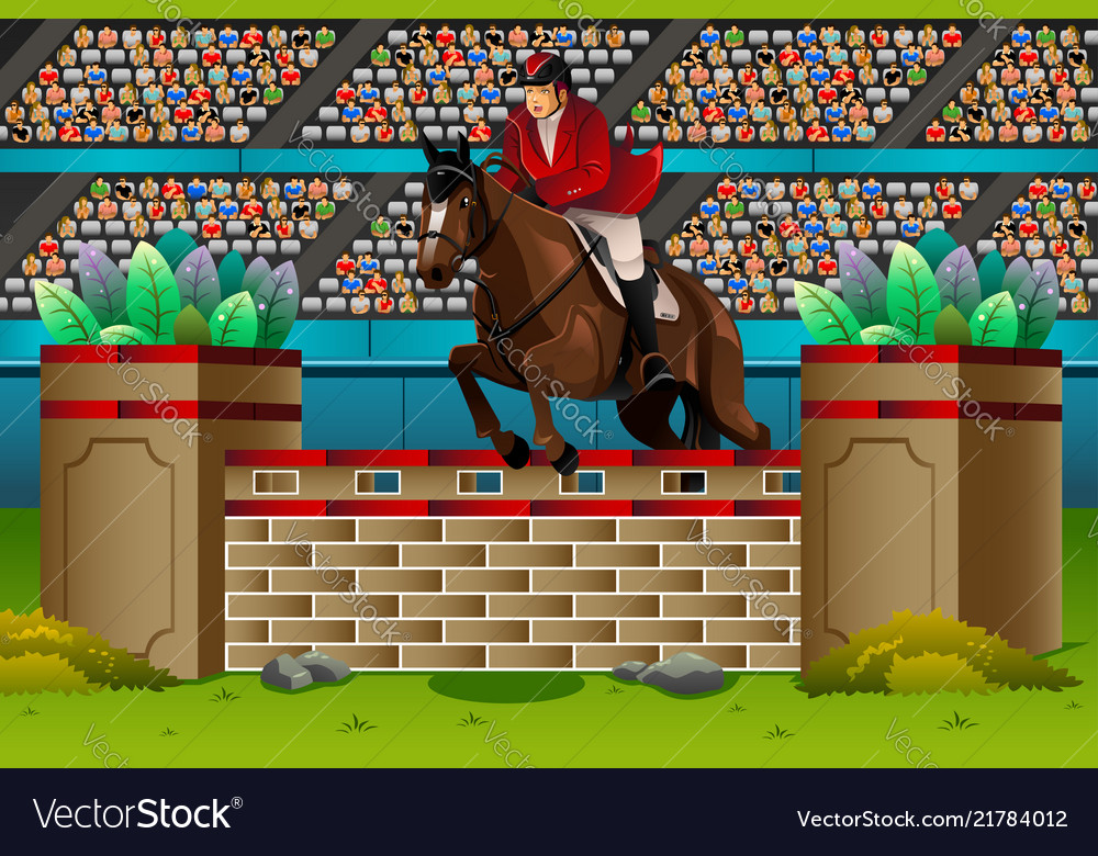 Equestrian In The Competition Royalty Free Vector Image