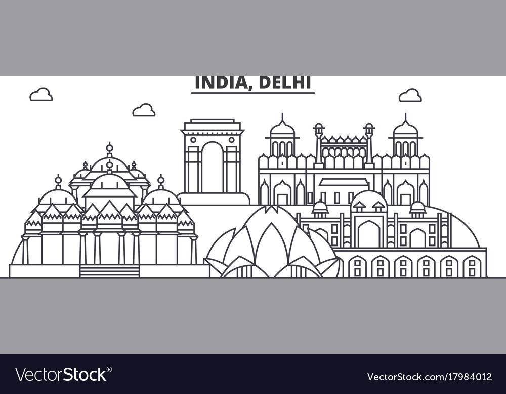 India delhi architecture line skyline