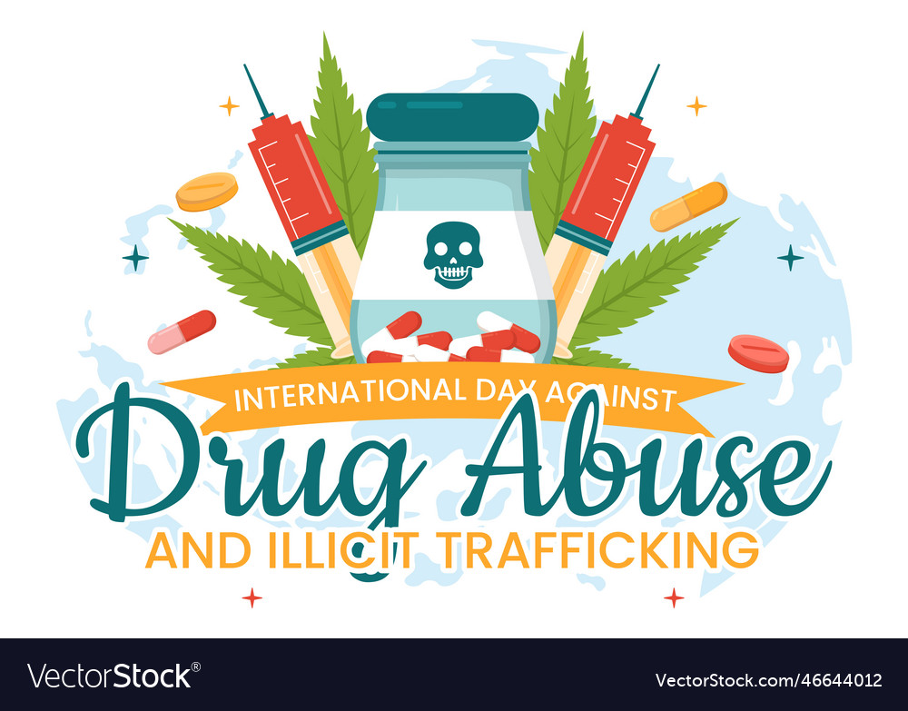 International day against drug abuse and illicit Vector Image