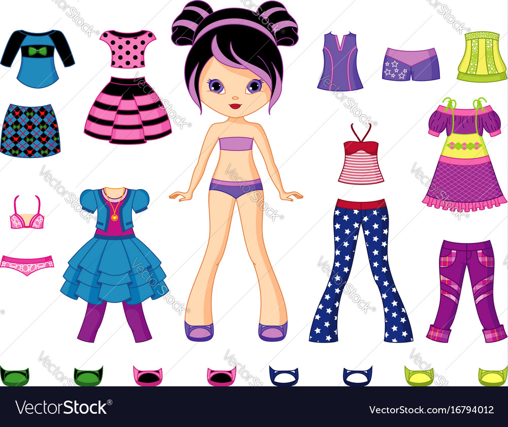 Paper doll Royalty Free Vector Image 