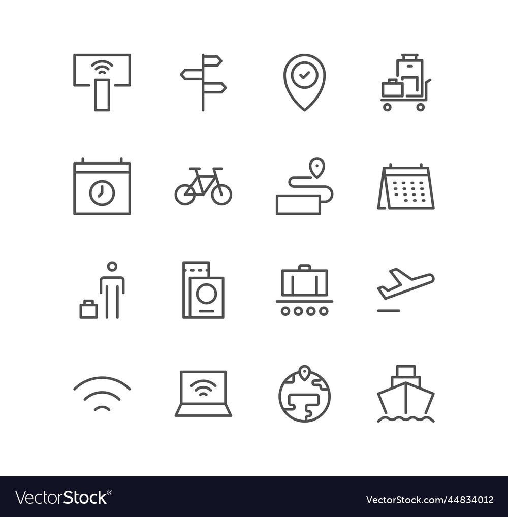 Set of travel and tourism icons Royalty Free Vector Image