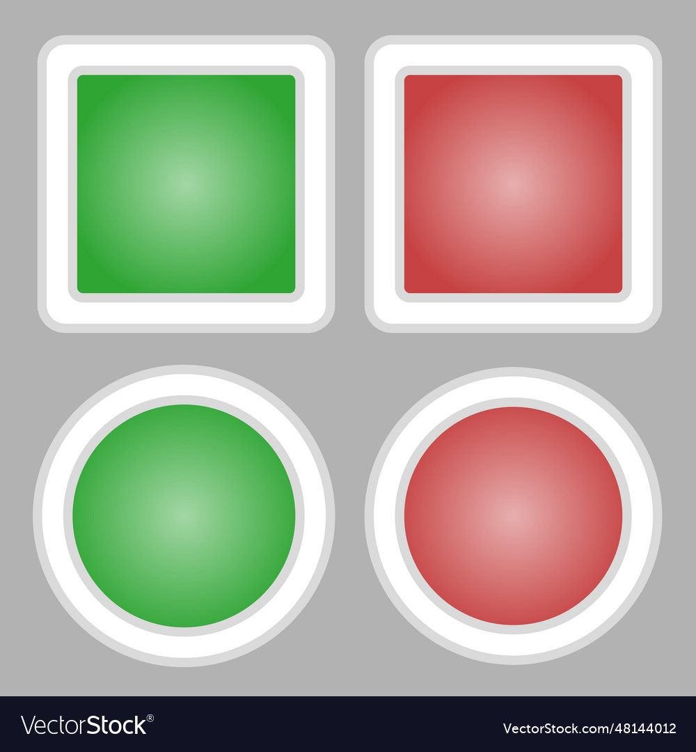 Start and stop button red green Royalty Free Vector Image