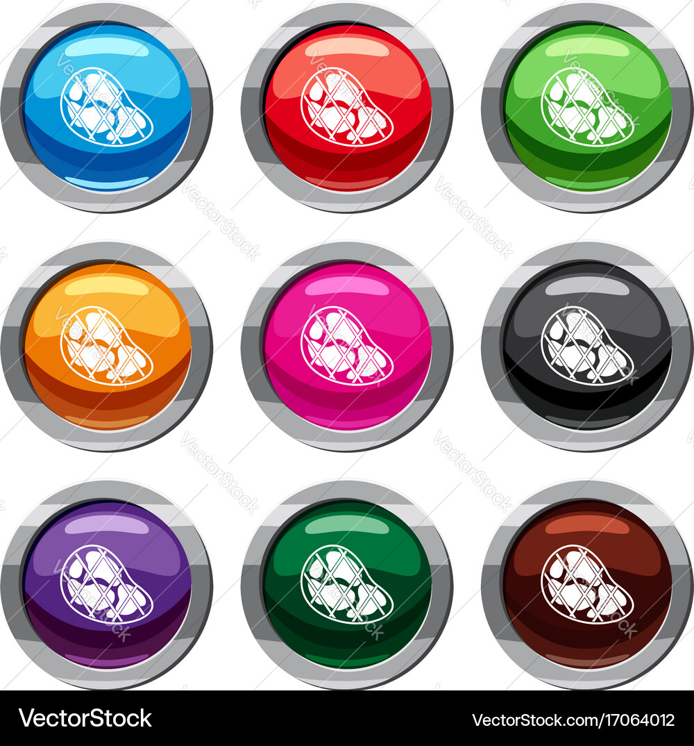 Steak set 9 collection Royalty Free Vector Image