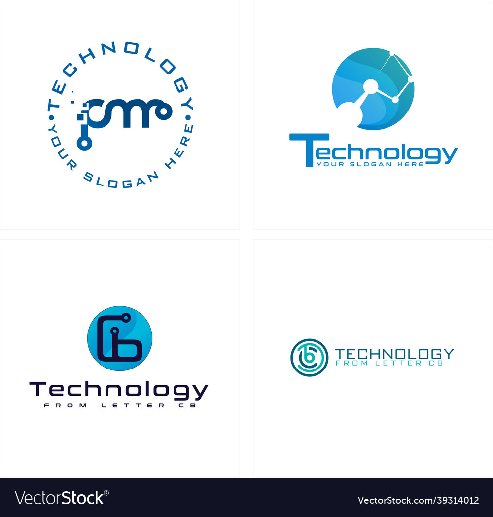 Technology Business Agency Logo Design Royalty Free Vector