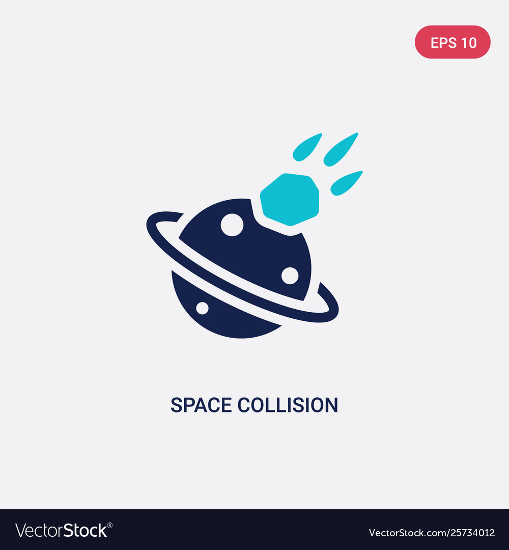 Two color space collision icon from astronomy