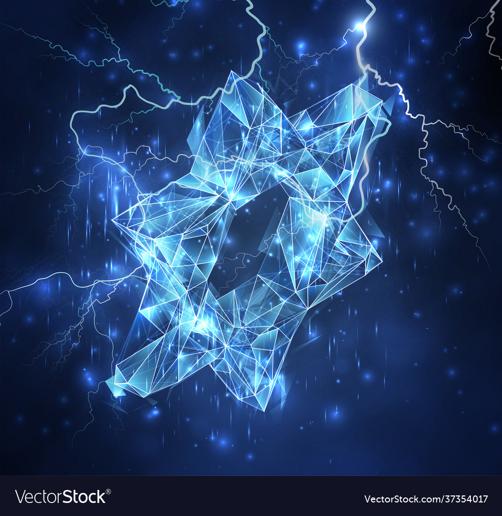 3d object on a background blue sky lightning Vector Image