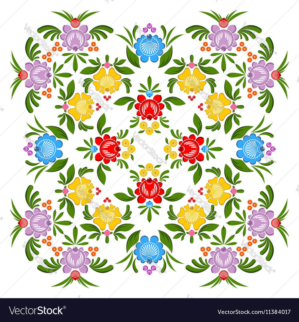 Gorodets painting pattern floral ornament russian