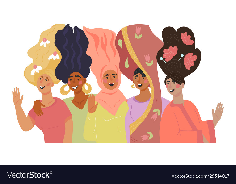 Group multi ethnic diverse women or girls