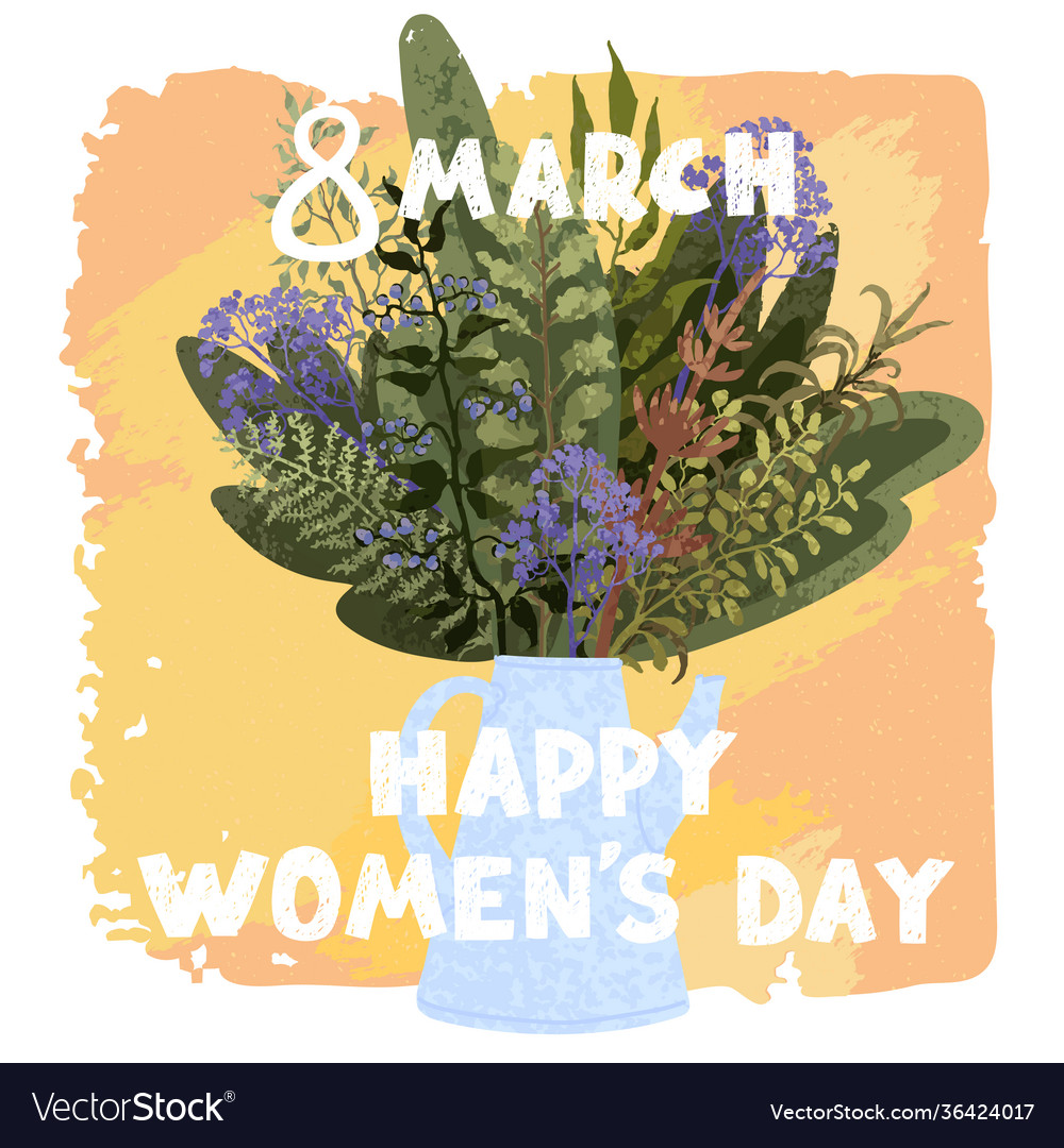 Happy womens day march 8 with cute