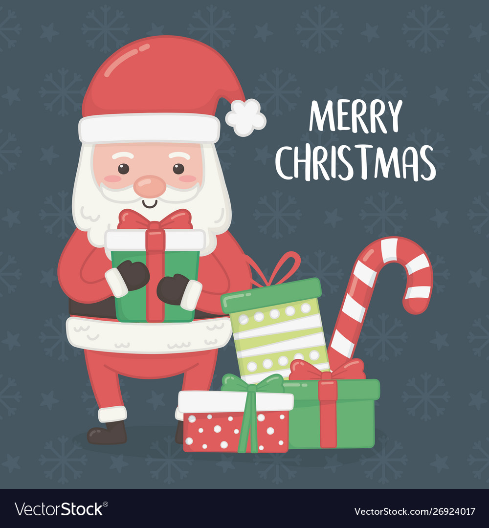 Merry christmas card with santa claus