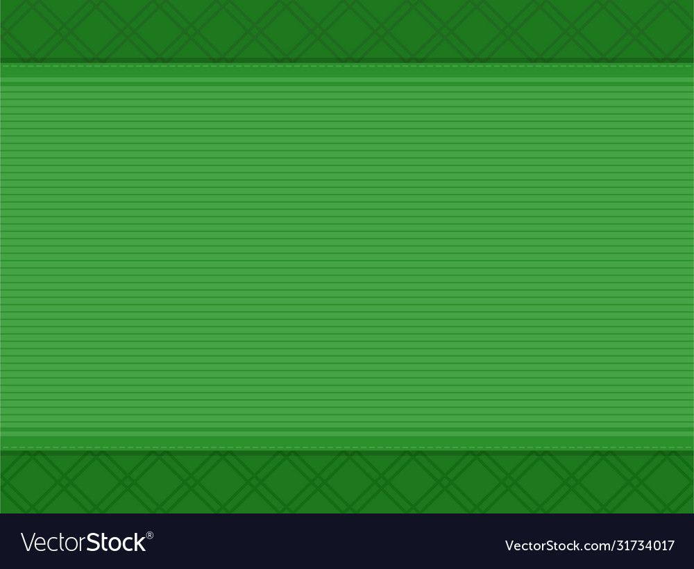 Rectangular green tablecloth with a pattern flat