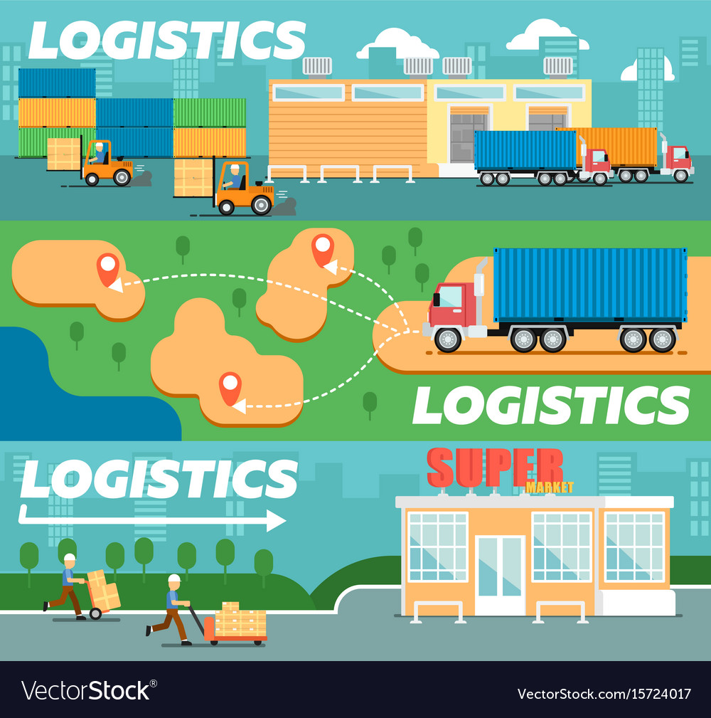 Retail logistics and distribution poster Vector Image