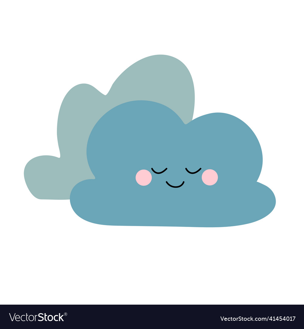 Seamless pattern with cute cloud in baby