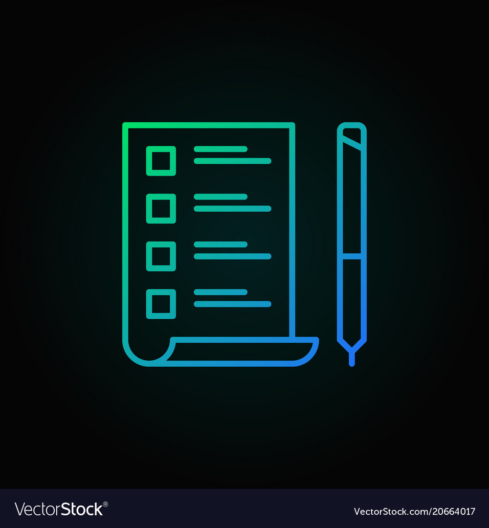 To do list with pen colored icon in thin