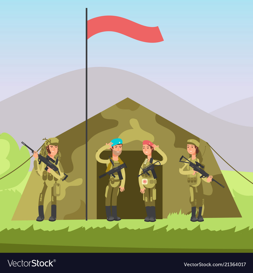 Us army soldier with gun in uniform military vector image Us army soldier with gun in uniform military