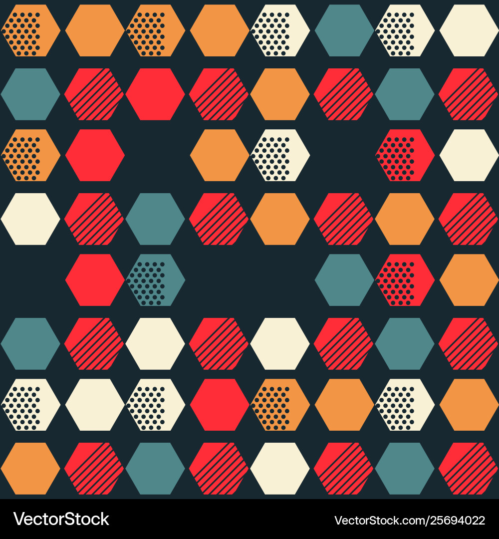 Geometric seamless design pattern with hexagons Vector Image
