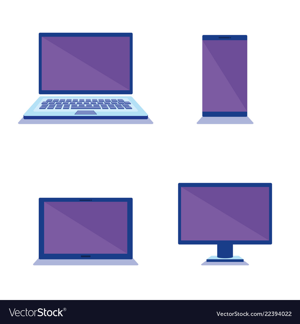 Group of devices electronics Royalty Free Vector Image