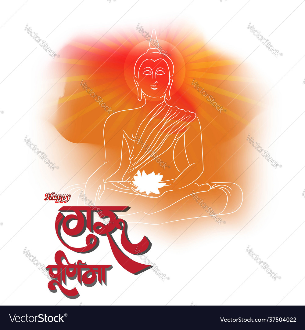 Guru purnima concept banner student expressing Vector Image