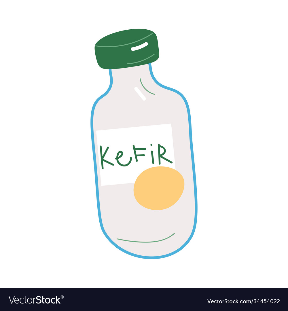 Healthy dairy kefir in bottle containing