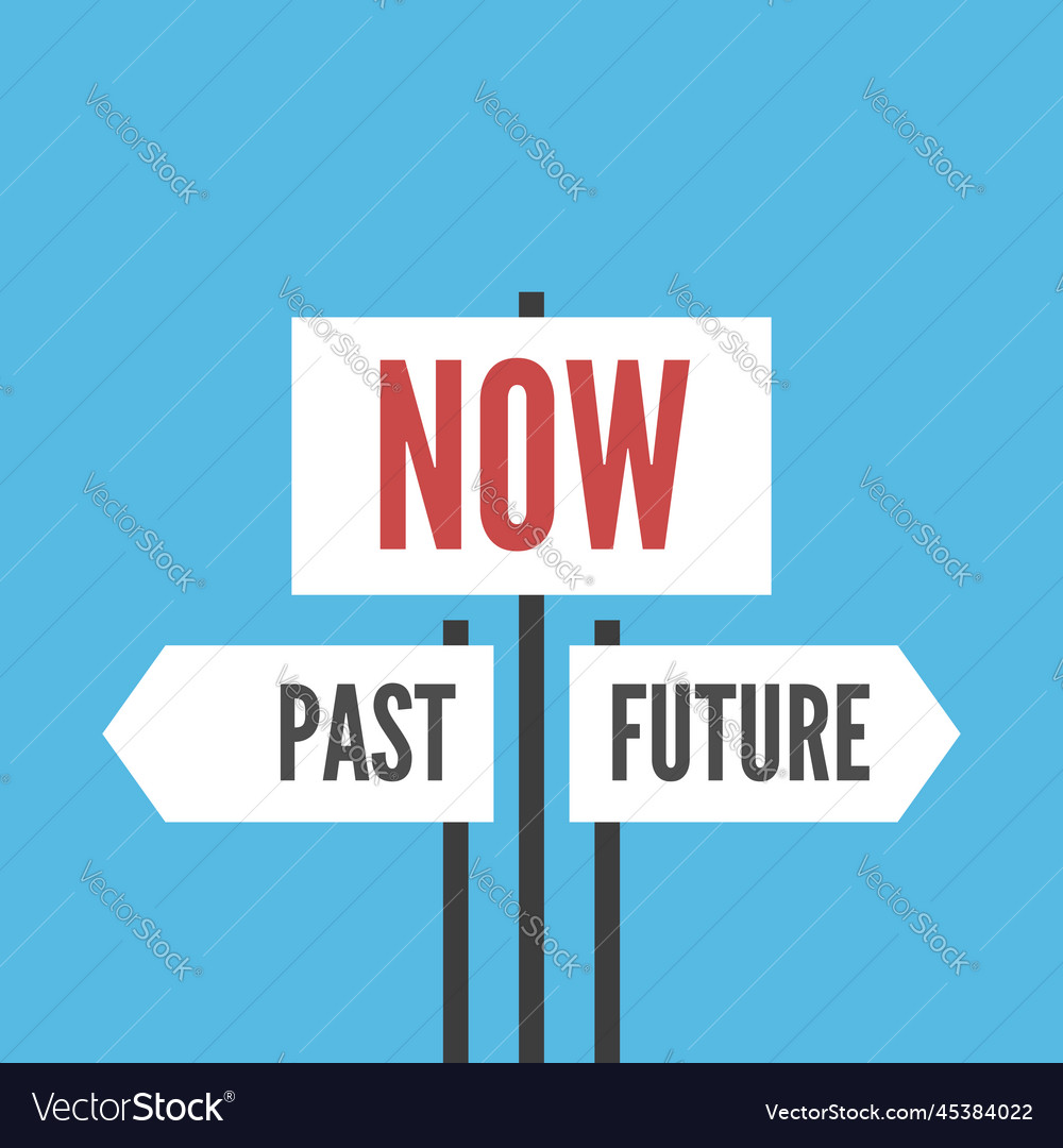 Past future now signs Royalty Free Vector Image