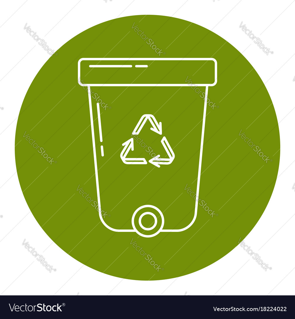 Recycle bin icon in thin line style