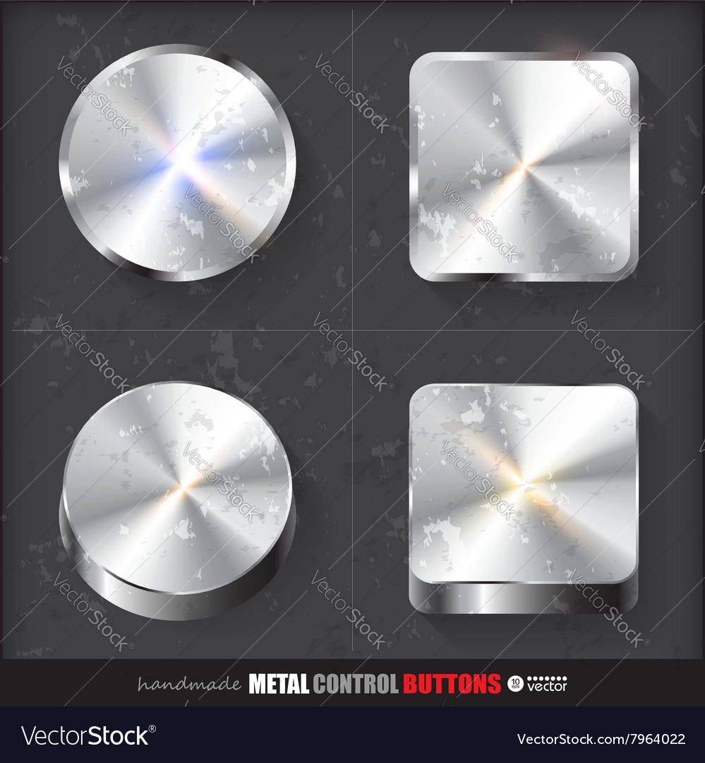 Set of two positions circle and cube metal