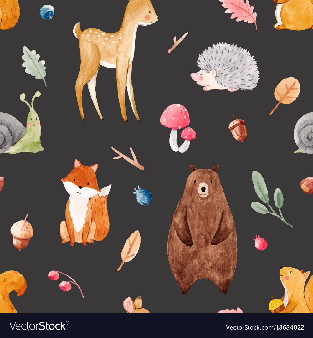 Watercolor baby pattern