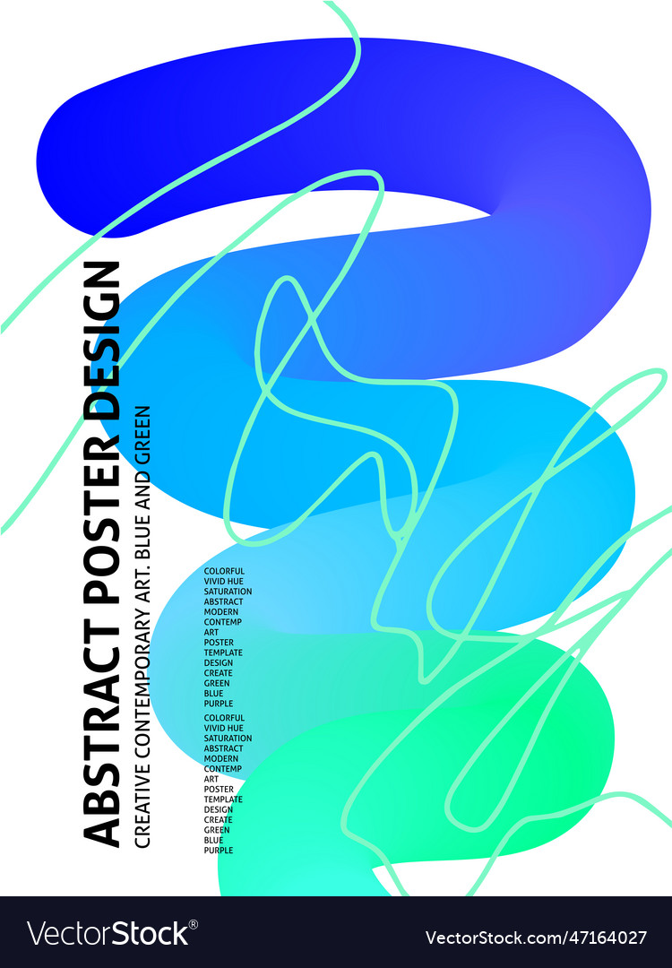 Blaue Welle moderne bunte Poster